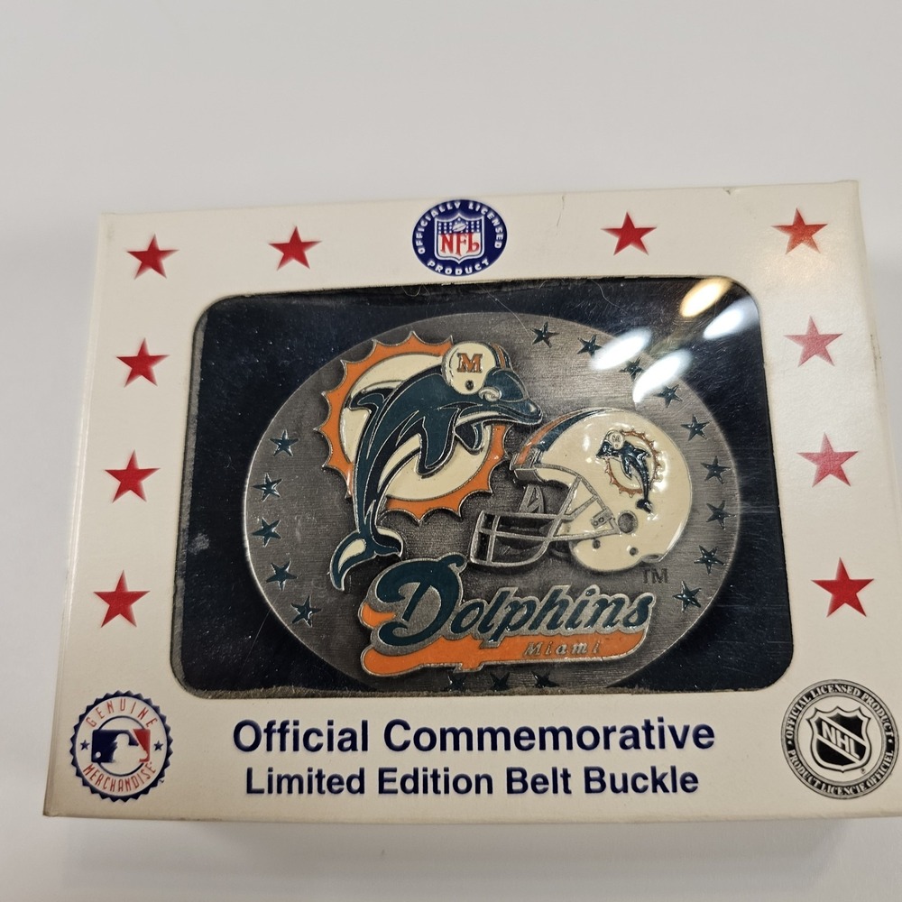 Vintage 1997 Miami Dolphins Siskiyou Belt Buckle Limited Edition 4417/10000 Box